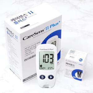 케어센스2 혈당계+시험지60매+채혈침100개+솜100매 혈당계 세트 혈당 측정기