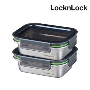 스텐 스테커블 500ml 2P 스텐통 밀폐용기 스테인레스 반찬통 보관 정리 소분용기 TOP_LST512s2