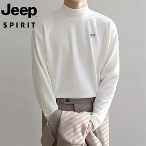 지프 JEEP SPIRIT 남성 폴라폴리스 폴라폴리스 기모 이너 반폴라 솔리드 긴팔 티셔츠