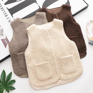 J2K 뽀글이조끼 양털 후리스 베스트 지퍼 겨울 U자넥