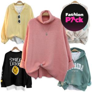 (패션픽)(20+10%) 마이쏭 여성용 빅사이즈 오버핏 롱티 긴팔 맨투맨 기모 겨울 세트 신상 원피스 팬츠