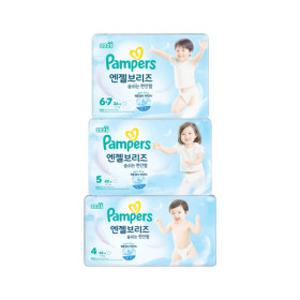 팸퍼스 2025 신제품 엔젤브리즈 썸머 팬티형 기저귀 4~6단계 3팩 (총 1박스)