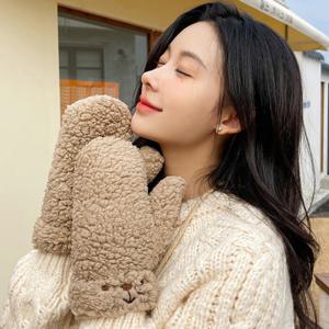 양털 벙어리장갑 뽀글이 곰돌이 겨울 방한 장갑 IY-GV510