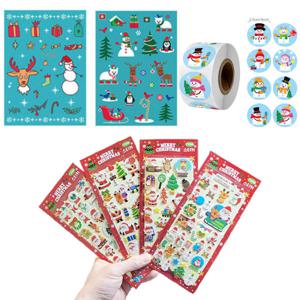 모음 크리스마스 소품 야광 타투 판박이 스티커 키스컷 롤 스티커 구디백 초등 초등학생 유치원 단체선물