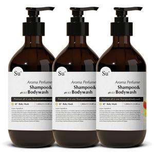 수오가닉 퍼퓸 샴푸워시 베이비머스크 1000ml 3개