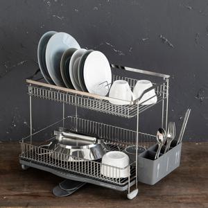 이지홈라이프 스텐 304 식기건조대 2단 물빠짐 주방 싱크대 선반 그릇 정리대