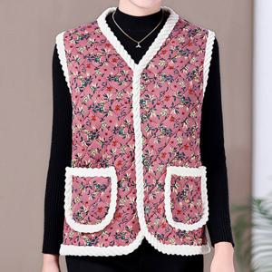 가볍고 따뜻한 촌캉스 할머니 김장 조끼 꽃무늬 방한 누빔 엄마 선물 강아지옷 애견 겨울