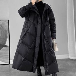 신상 패딩 라지 플러스 여성 겨울 중 롱 오버사이즈 무릎 두께 면 재킷 유행