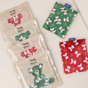 TBA 테디베어 어패럴 하루종일 따뜻한 국내산 극세사 핫팩 파우치 1+1 -그린+레드  무료배송