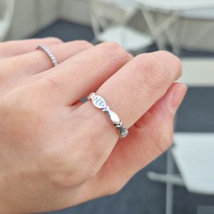 여성반지 실버 925 SILVER 은 물고기 우정 행운 오픈여성반지