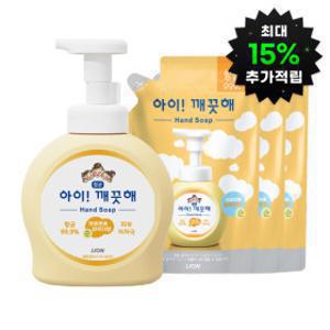 (최대 15%적립)아이깨끗해 핸드워시 순향 용기 490ml 용기 1개+450ml 리필 3개