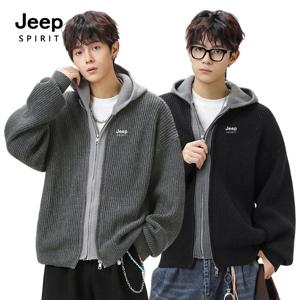 지프스피릿 남녀공용 스트릿버크 페이크후드 니트 자켓 MM4144