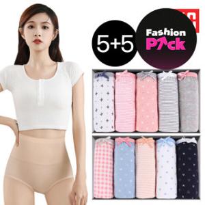 (15+10%쿠폰) 데일리 여성팬티 5매/면팬티/맥시/미디/여자/여성/속옷/누디/위생/빅사이즈/노라인