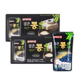 삼육두유 검은콩칼슘 파우치190ml 40팩 식물성 두유 식사대용 두유