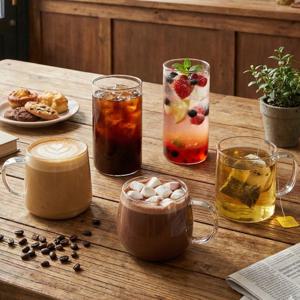 소홈 내열유리컵 JI 물컵 홈카페 아이스 커피