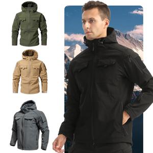 남성용 멀티포켓 소프트쉘 재킷 방풍 및 보온 등산복 오토바이 재킷