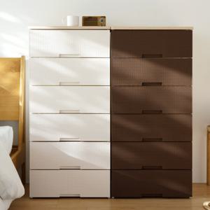 라라 라탄 우드상판 플라스틱 서랍장 6단 옷 드레스룸 다용도 정리 수납장 와이드 수납 정리함