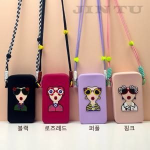 여성 핸드폰 미니크로스백 실리콘