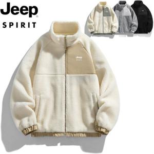 지프 JEEP SPIRIT 가을 겨울 기모 도톰 자켓 커플 캐주얼 폴라폴리스 하이넥 야상 박시 방풍 코트