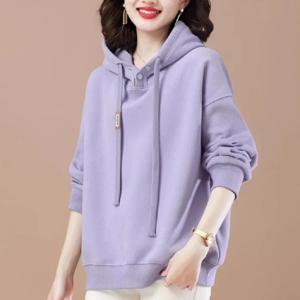 여성 겨울 기모 무지 빅사이즈 루즈핏 심플 박시 버튼 후드 티 셔츠