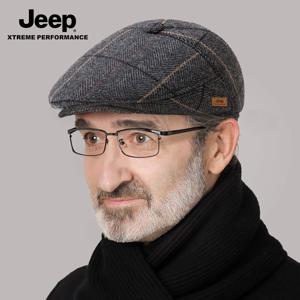 JEEP 겨울 중년 남성 귀달이 모자 방한 베레모