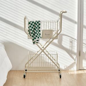 튼튼한 이동식 2단 트롤리 빨래바구니 빨래 세탁 카트 빨래통 햄퍼 (스마일캐시 3% 추가 적립)