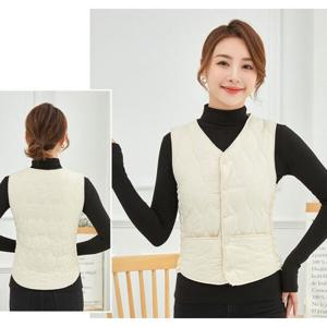 데일리 심플 경량 다이아 융털 기모 브이넥 조끼 트렌디 허리 밴딩 내피 이너웨어 베스트 (2장이상추가할인)