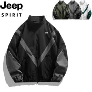 지프 JEEP SPIRIT 봄 가을 반사 패치 하이넥 집업 아우터 루즈핏 스포티 캐주얼 재킷 JP41698