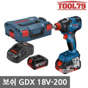 보쉬 GDX18V-200 충전 임팩트 렌치 드라이버 18V 5.0Ah2개 브러쉬리스 드라이버+렌치 겸용
