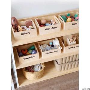 고급 아기 과일 야채 절단 나무 장난감 박스형 남아 여아 놀이 생일선물