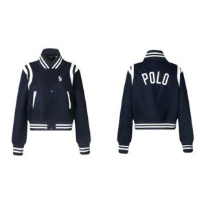 폴 로 캐주얼 자수 빈티지 패치 레터링 프린트 야구점퍼