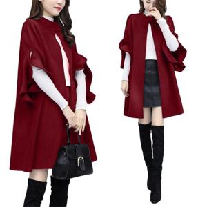 빅사이즈여성의류 여성가디건 엄마옷 코트 봄 가을 루즈핏 무지 하프코트 케이프 코트 아우터 패션 빅사이