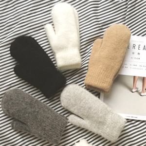 울 니트 벙어리장갑 여성 기모 방한 겨울장갑 OFS-DMGV08