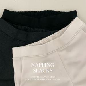 (엄마옷드리다)엄마옷 여자 겨울 기모 부츠컷 밴딩 슬랙스 스판 밴드 빅사이즈 정장 팬츠 40 50.._P318...