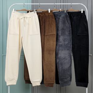 여성 겨울 융털기모 골덴 바지 배기 조거 와이드 팬츠