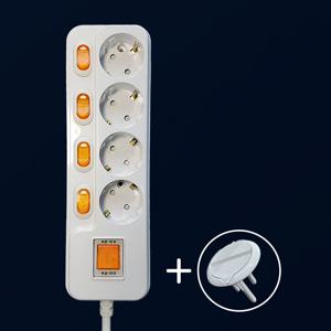 메인스위치 멀티탭 개별스위치 멀티코드 4구1.5M(16A) 전기코드 절전형멀티탭 전기콘센트 국산