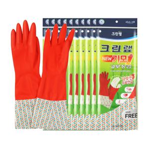 크린랩 기모고무장갑 10입/ 마미손 태화 생활공작소 라텍스장갑 니트릴장갑 고무장갑