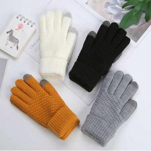 니트 기모장갑 터치 겨울 방한 여자 장갑 OFS-GV371