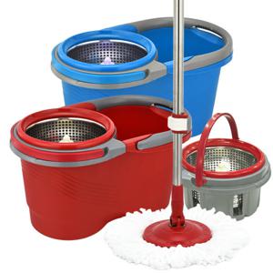 튼튼파워봉 동글이청소기 핸드스핀 이동식탈수통 편안형봉세트 걸레2장+추가 8장