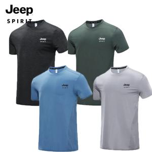 지프 JEEP SPIRIT 남성 속건 피트니스 조깅 와이드 라운드 러닝 반팔