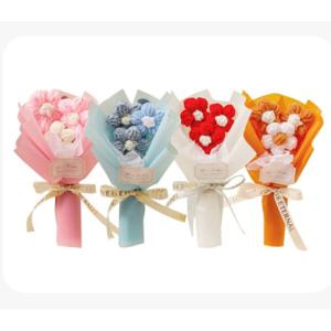 J2K 미니 니트꽃다발 조화 생일 선물 졸업식 뜨개꽃 기념일