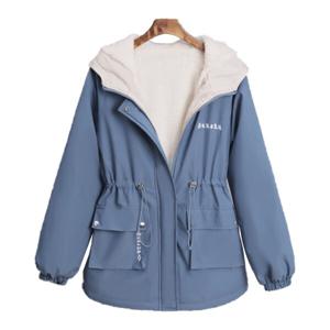 여성 융털 패딩 후드점퍼 루즈핏 밴딩 바람마이 아우터 빅사이즈 기모 트렌치 코트 겨울