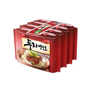 농심 둥지냉면 비빔냉면 멀티팩 162g x 4봉지 / 봉지라면