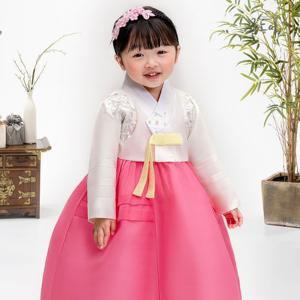 [금동이한복]여미색진주꽃 아동한복 여아한복