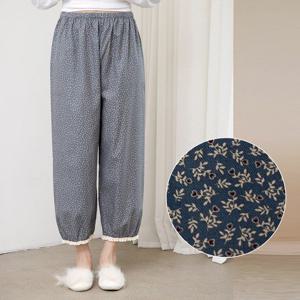 [토토와모모]꽃무늬 여성 잠옷 바지 예쁜 파자마 홈웨어 AP9-187 (개버딘 순면) 그레이