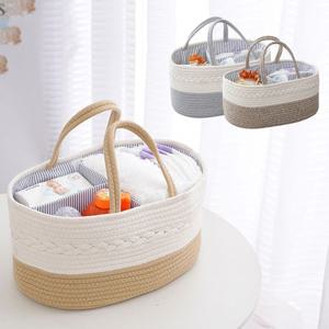 [조이멀티]코튼로프 기저귀 수납 다용도 손잡이 바구니 205243