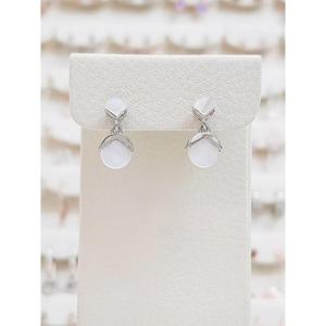 볼라레 세이브존03 스노우볼 자개 오닉스 드롭귀걸이 spe1004