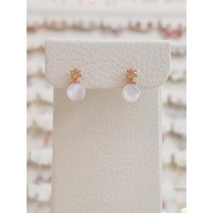 볼라레 세이브존03 핑크오버톤 라운드 자개 귀걸이 spe1027