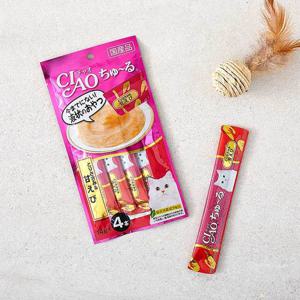 이나바 차오 츄르 닭가슴살&새우 4개입 고양이 간식