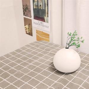 브라운 체크 방수 테이블보 S